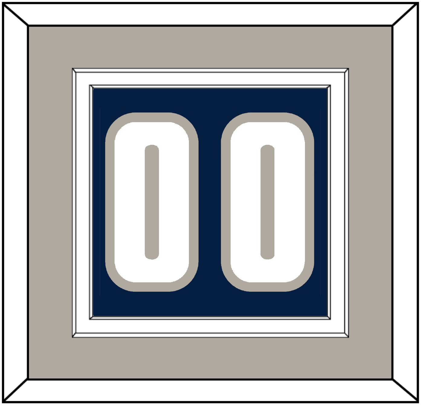 Georgetown Basketball Number - Road Blue (1994-1996) - Signature Tier 3
