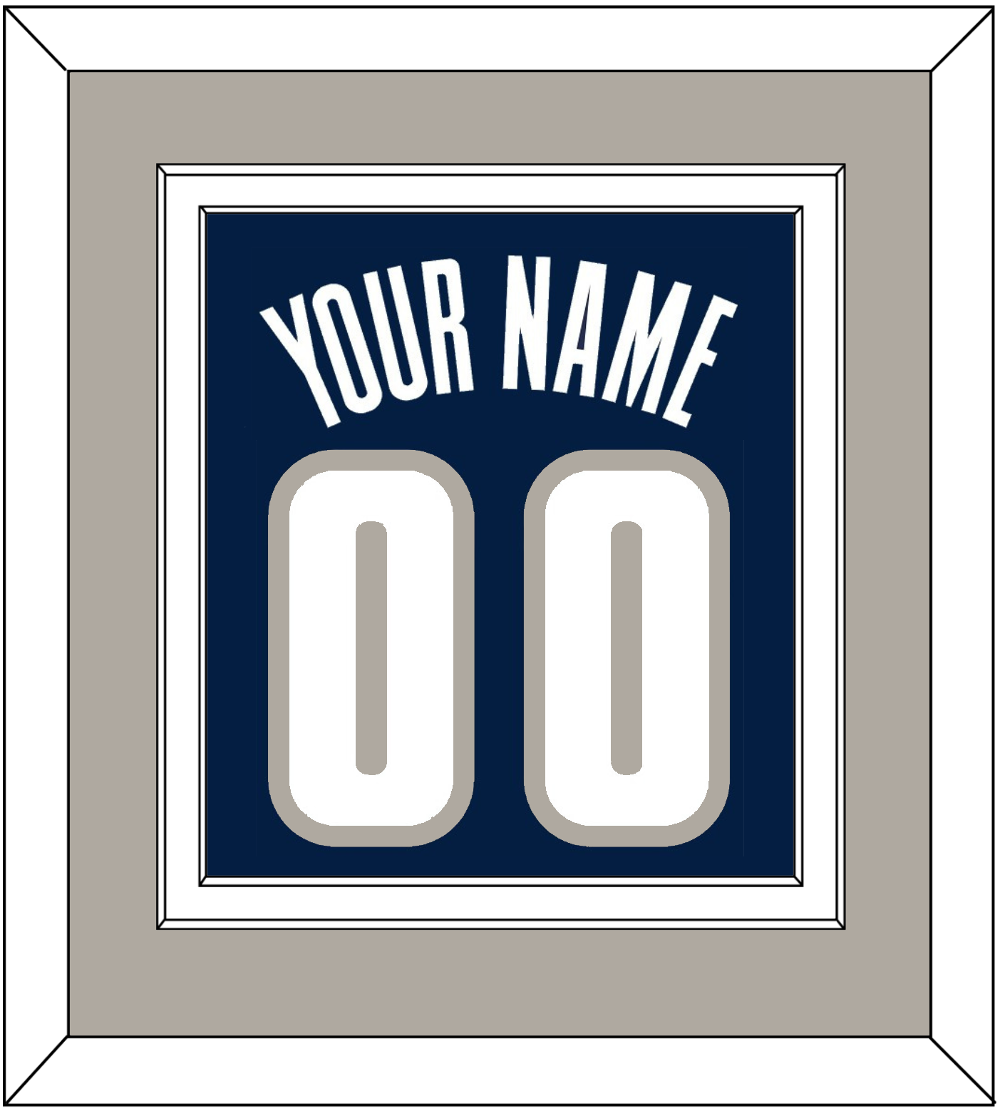 Georgetown Basketball Name & Number - Road Blue (1994-1996) - Signature Tier 3