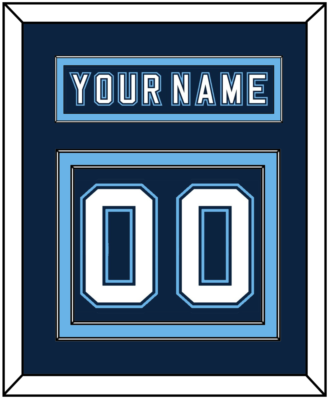 Maine Nameplate & Number (Back) - Road Navy Blue - Signature Tier 2