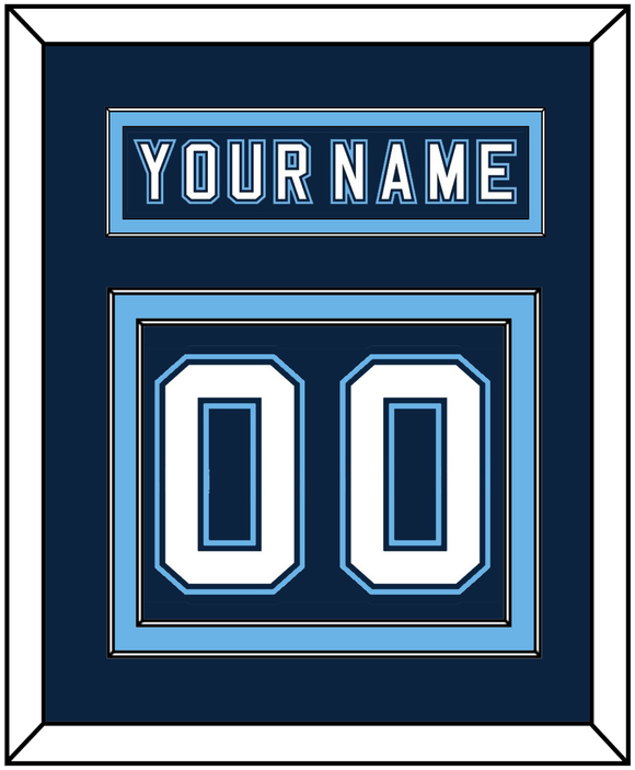 Maine Nameplate & Number (Back) - Road Navy Blue - Double Mat 2