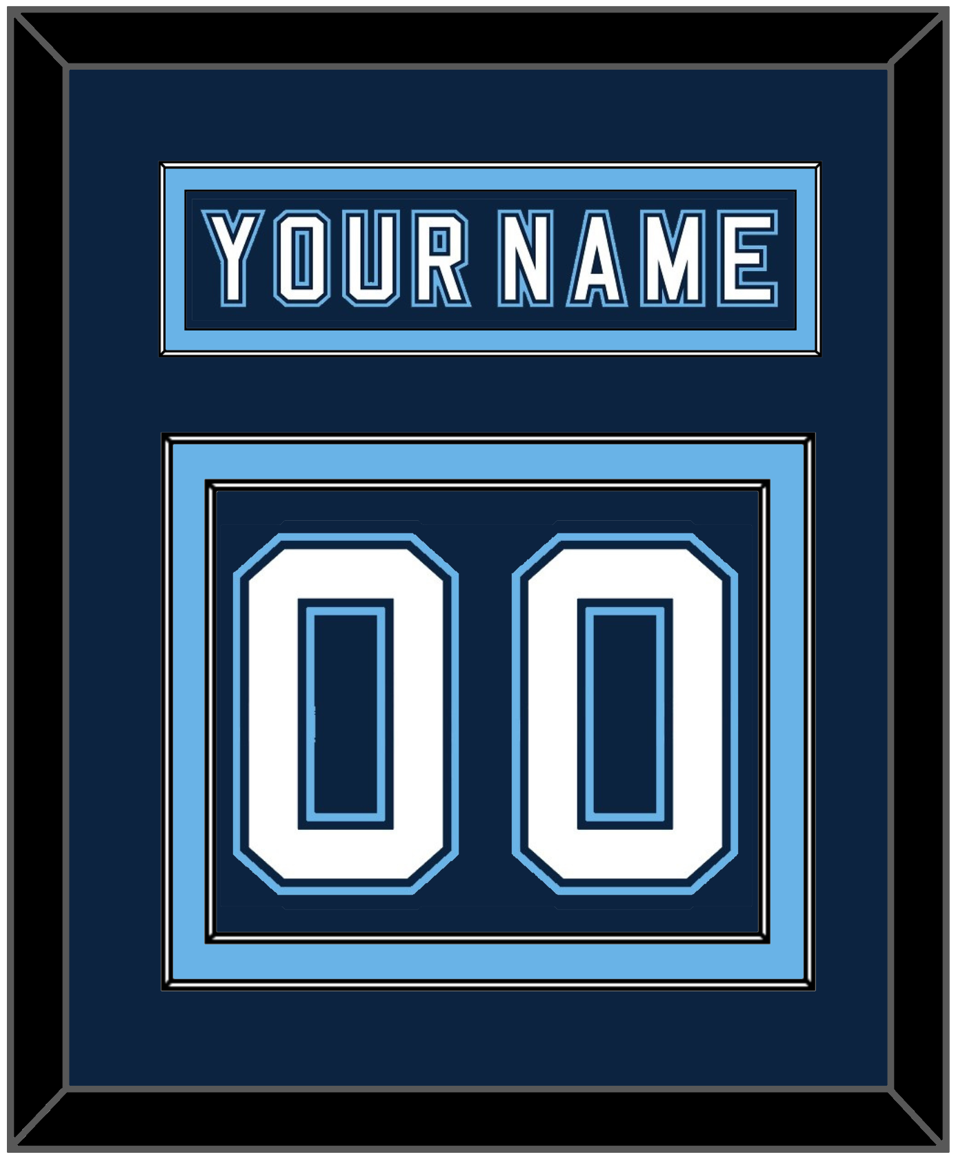 Maine Nameplate & Number (Back) - Road Navy Blue - Signature Tier 2