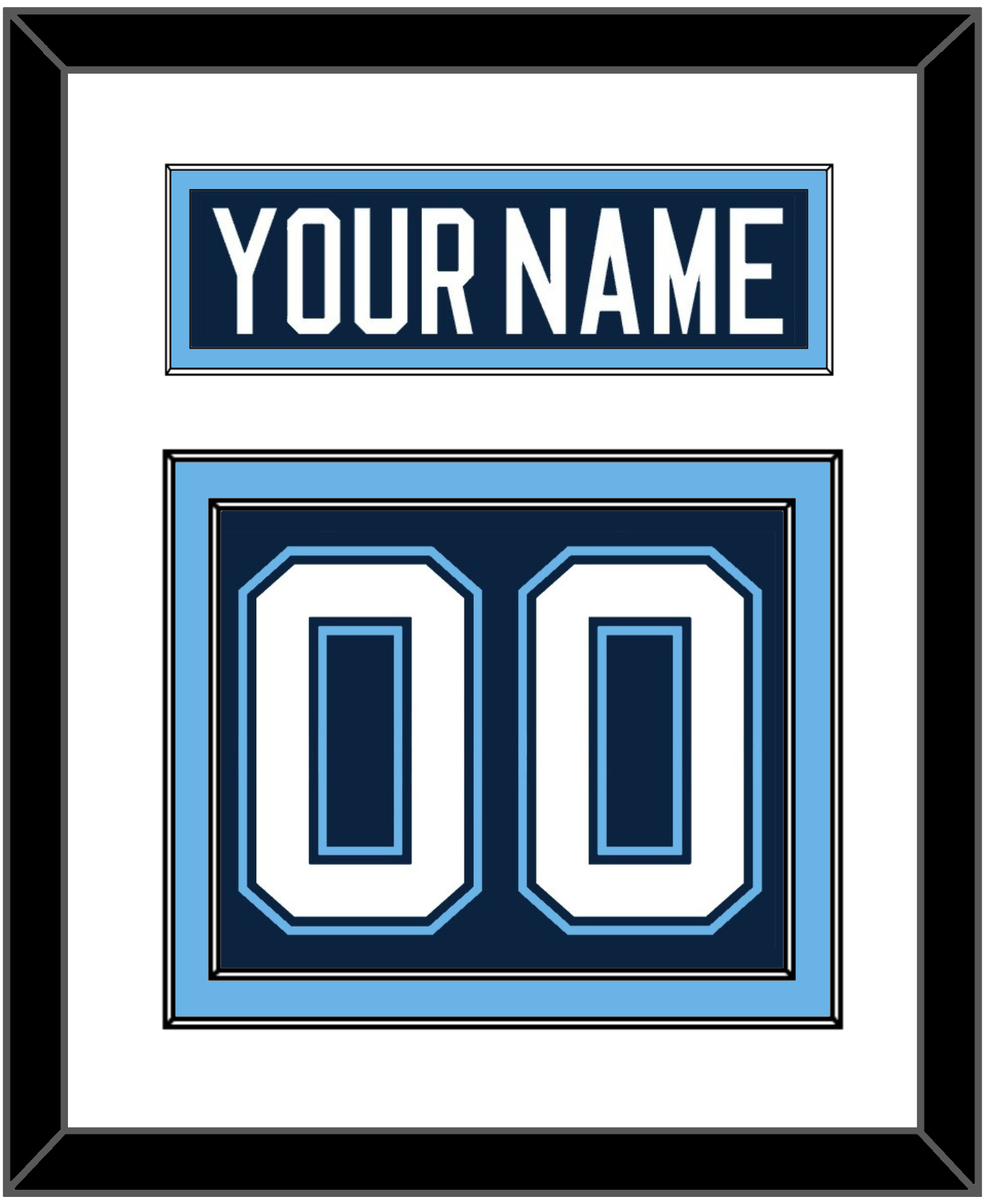 Maine Nameplate & Number (Back) - Road Navy Blue (1994-2008) - Signature Tier 1