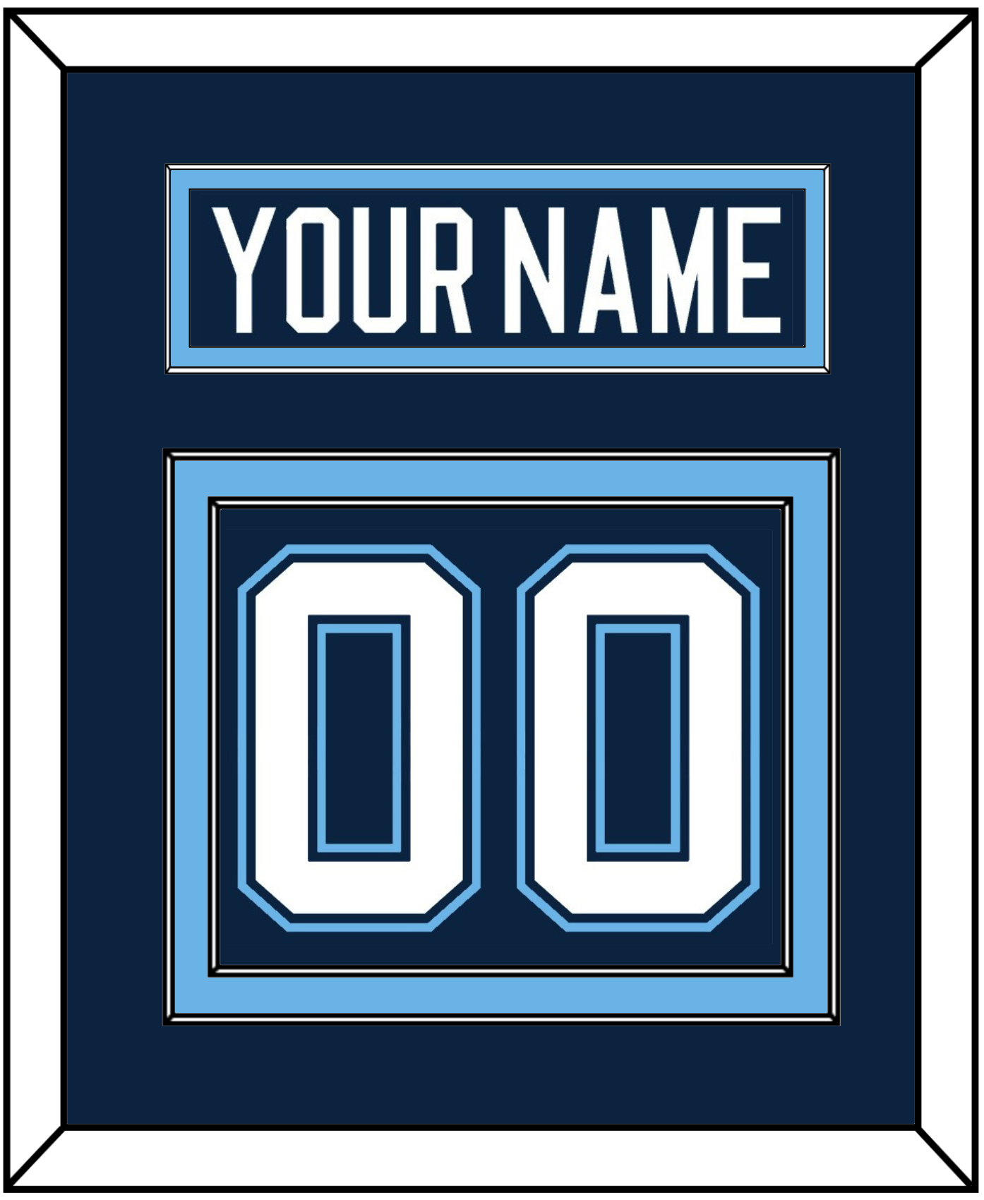 Maine Nameplate & Number (Back) - Road Navy Blue (1994-2008) - Signature Tier 2