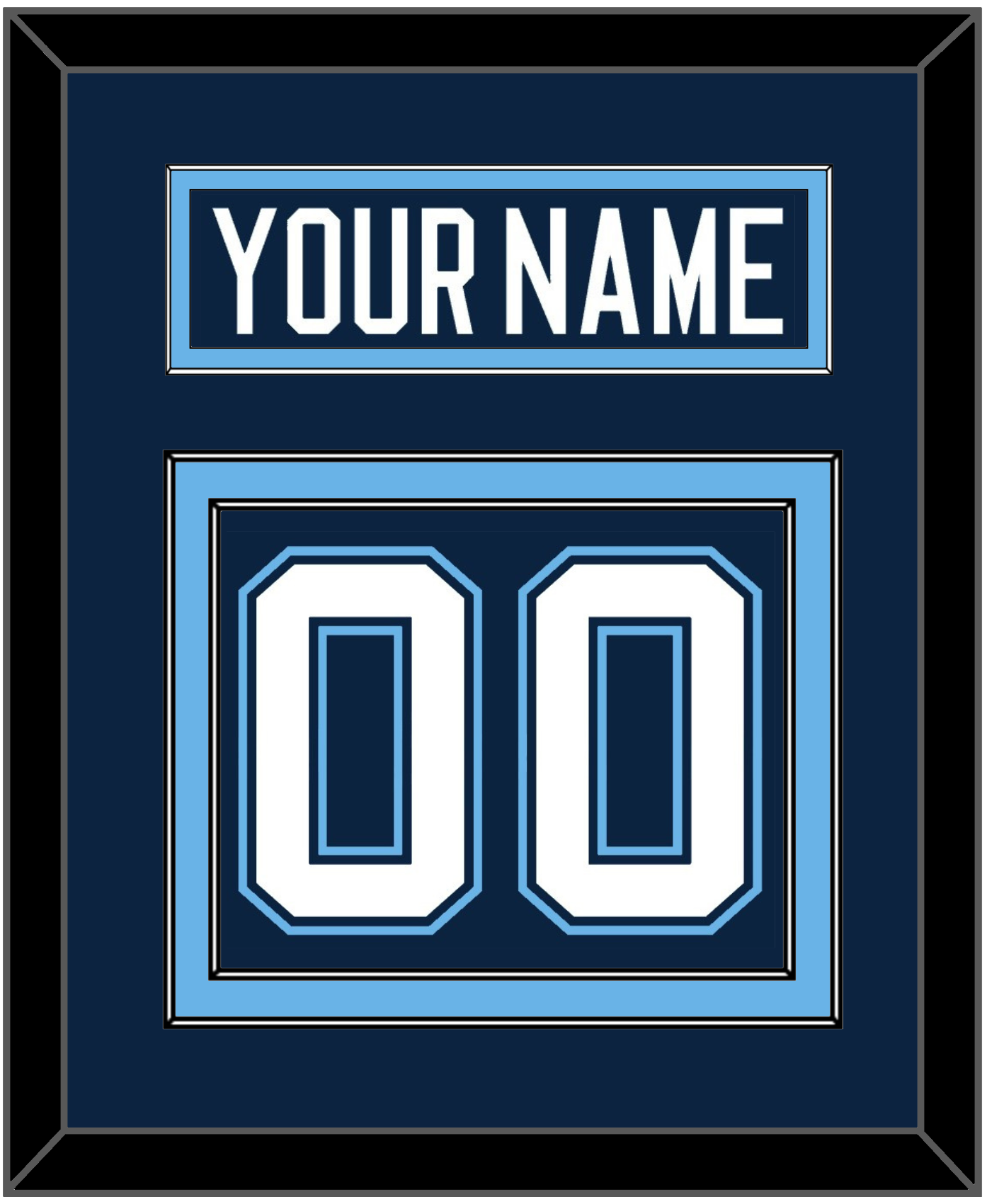 Maine Nameplate & Number (Back) - Road Navy Blue (1994-2008) - Signature Tier 2