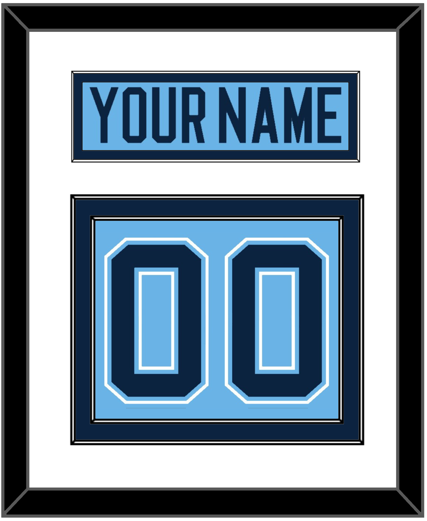 Maine Nameplate & Number (Back) - Alternate Light Blue (2007-2008) - Signature Tier 1