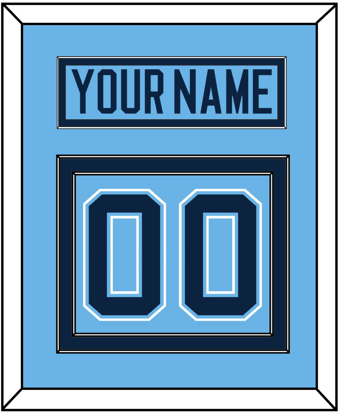 Maine Nameplate & Number (Back) - Alternate Light Blue (2007-2008) - Signature Tier 2