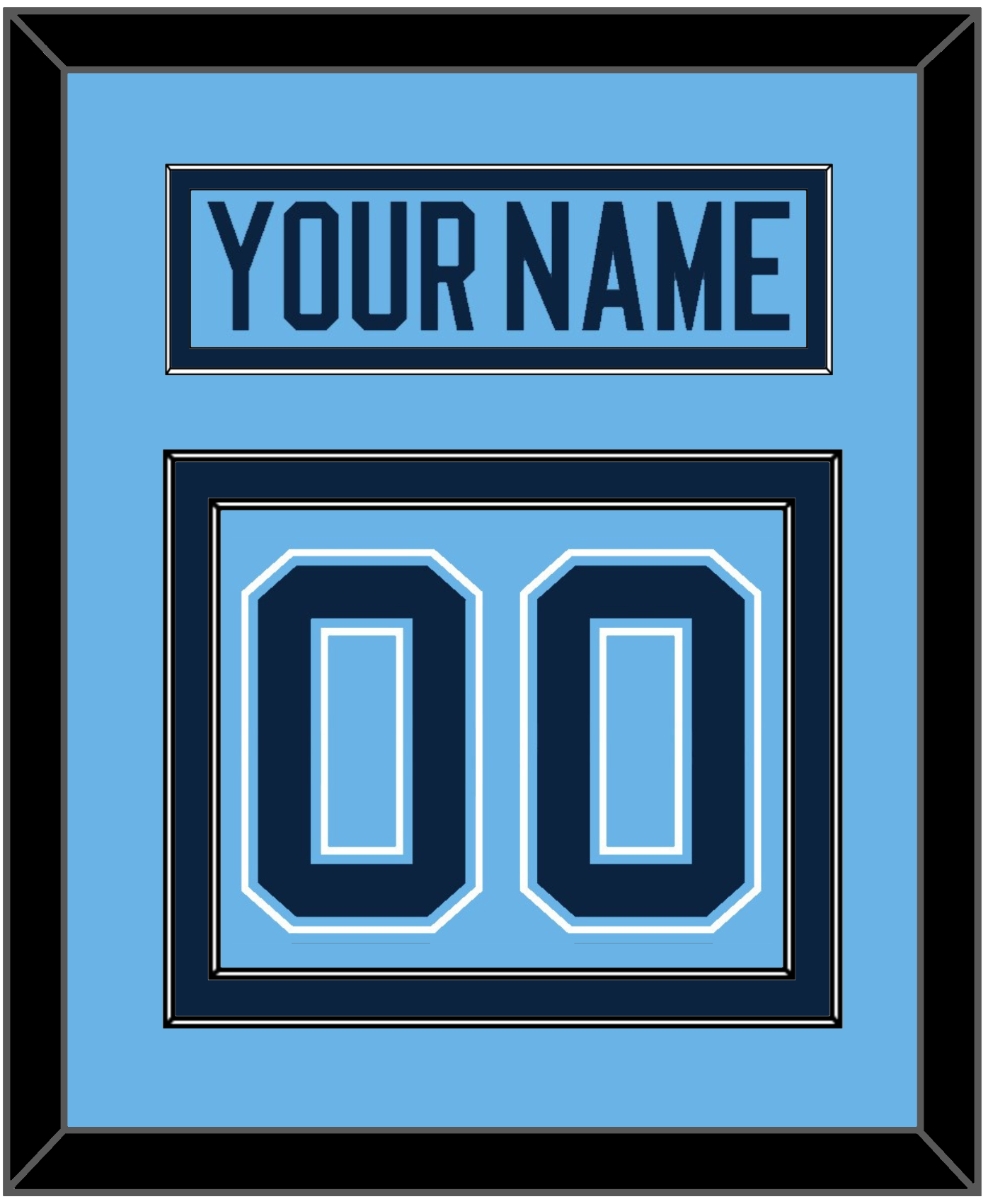 Maine Nameplate & Number (Back) - Alternate Light Blue (2007-2008) - Signature Tier 2