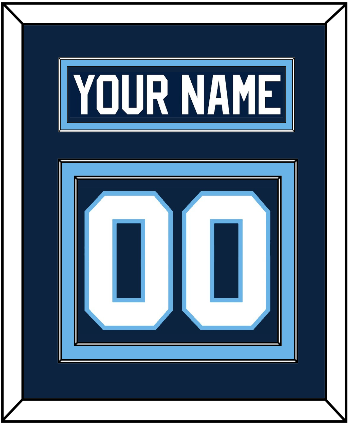 Maine Nameplate & Number (Back) - Road Navy Blue (1993-1994) - Signature Tier 2