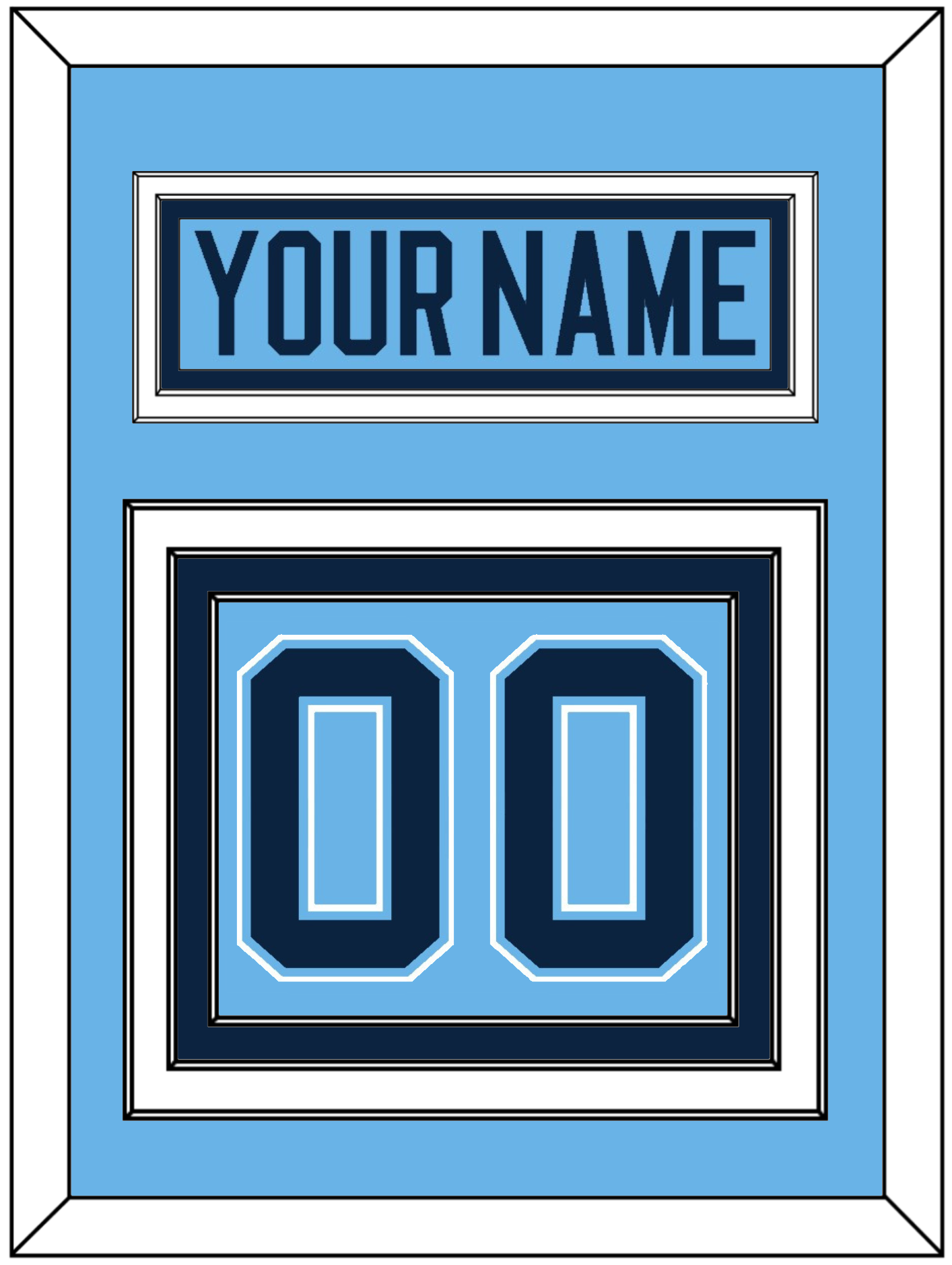 Maine Nameplate & Number (Back) - Alternate Light Blue (2007-2008) - Premier Tier 2