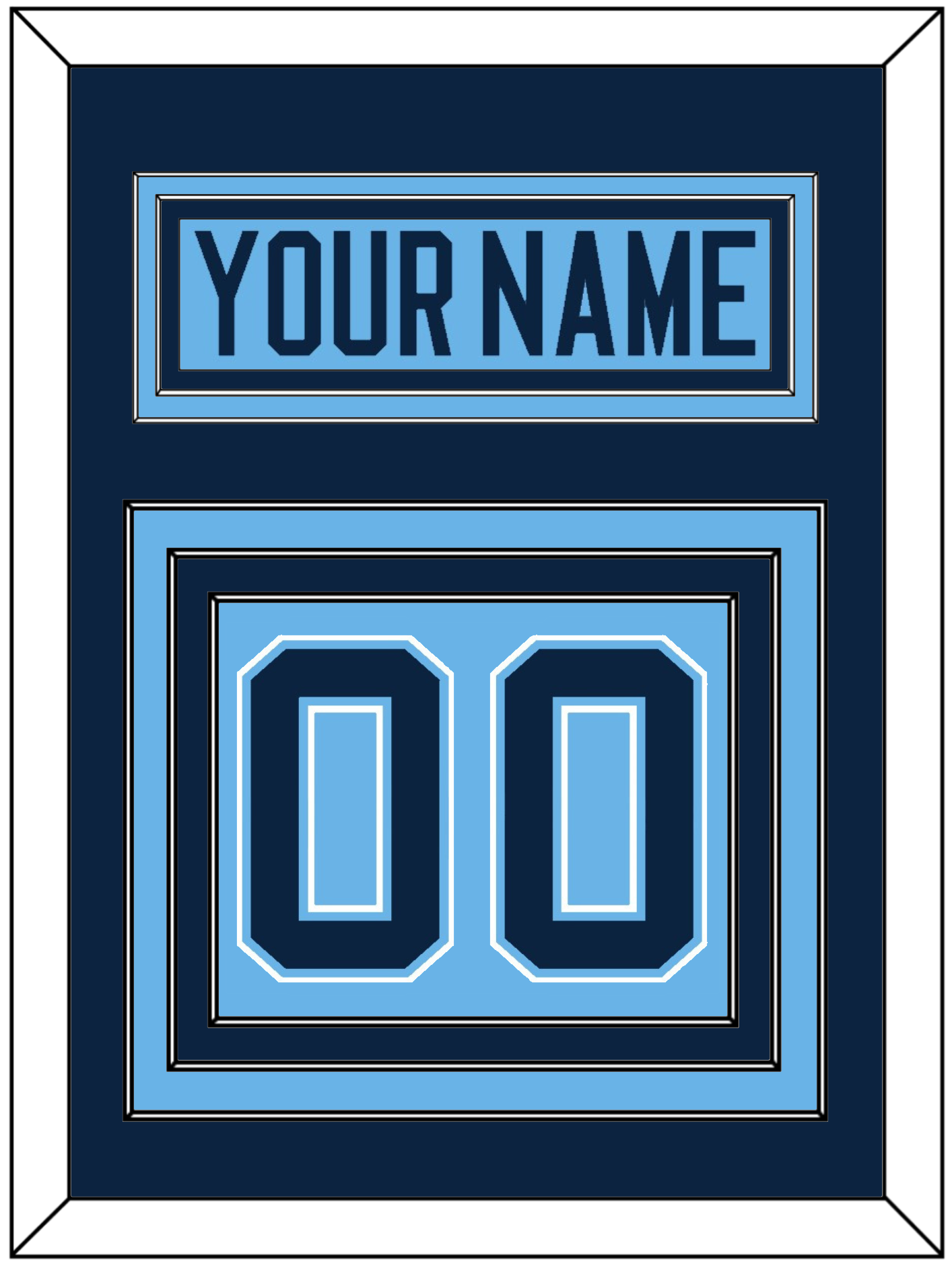 Maine Nameplate & Number (Back) - Alternate Light Blue (2007-2008) - Premier Tier 3