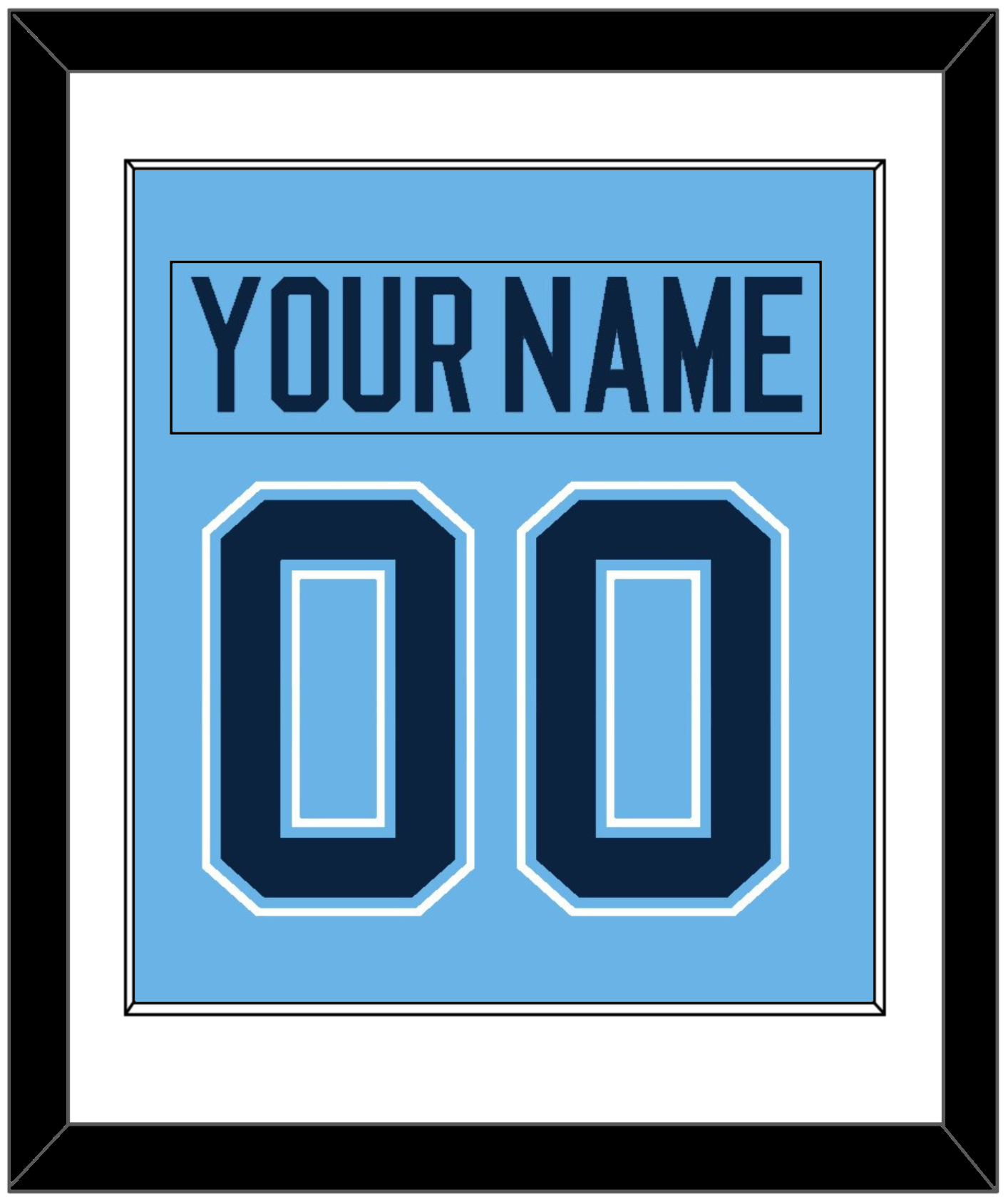 Maine Nameplate & Number (Back) Combined - Alternate Light Blue (2007-2008) - Essential Tier 1