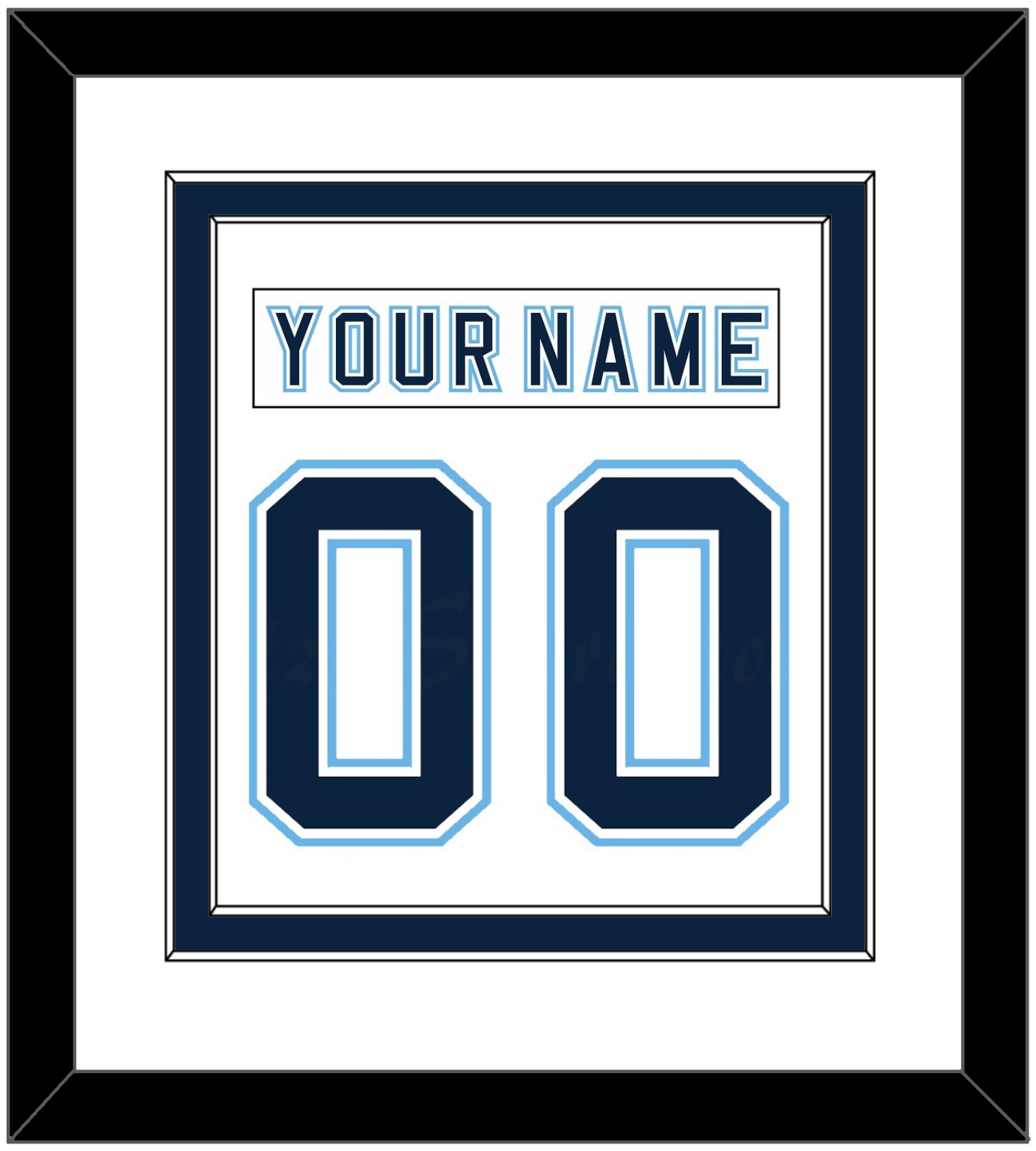 Maine Nameplate & Number (Back) Combined - Home White - Signature Tier 2