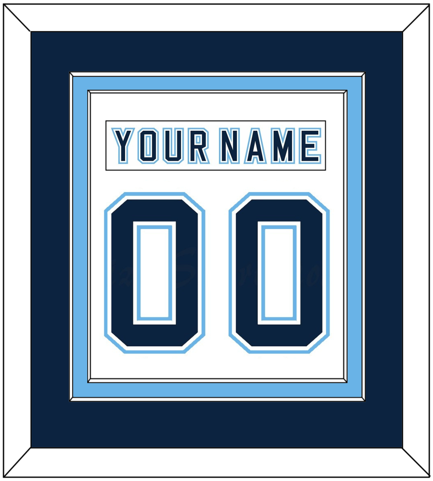 Maine Nameplate & Number (Back) Combined - Home White - Signature Tier 3