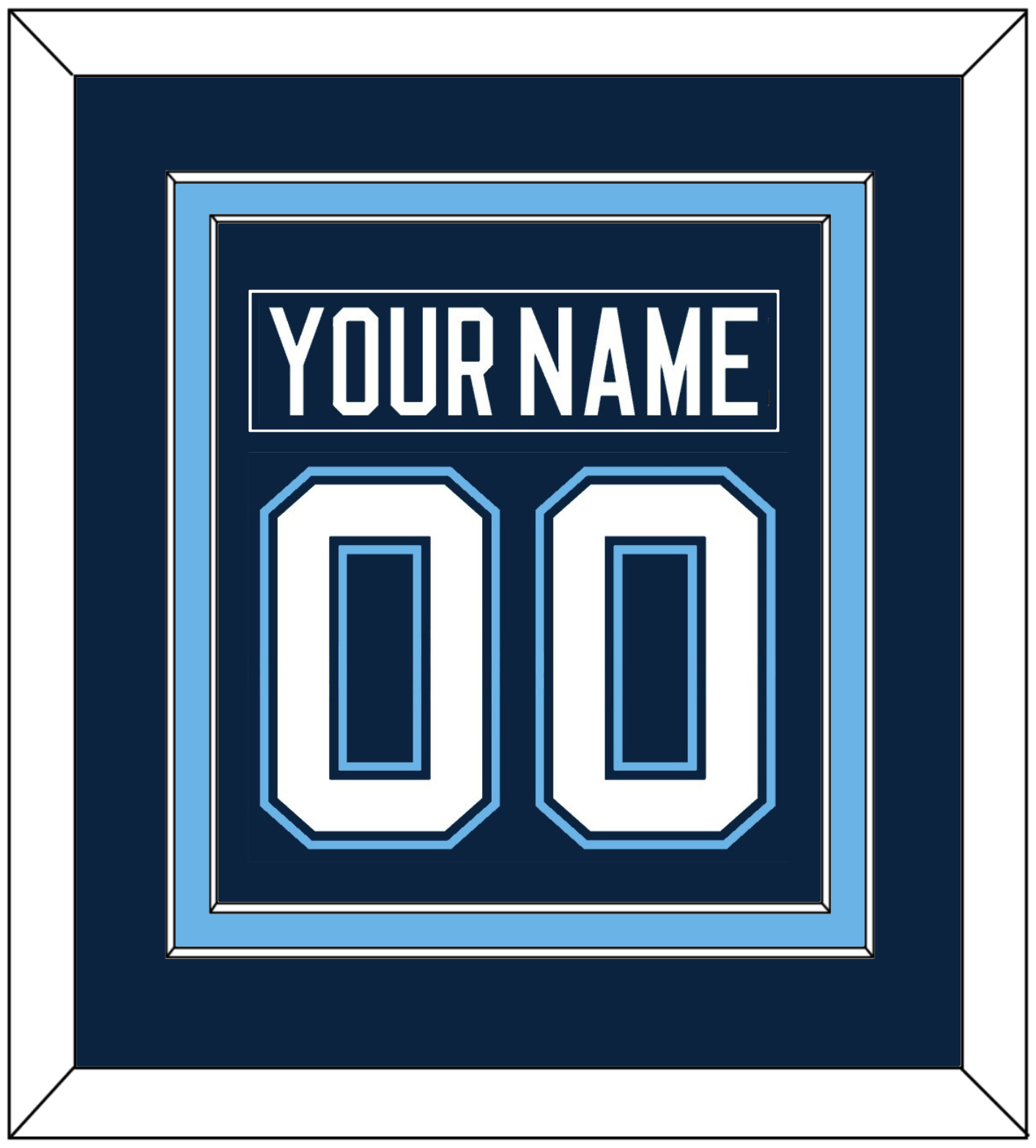 Maine Nameplate & Number (Back) Combined - Road Navy Blue (1994-2008) - Signature Tier 2