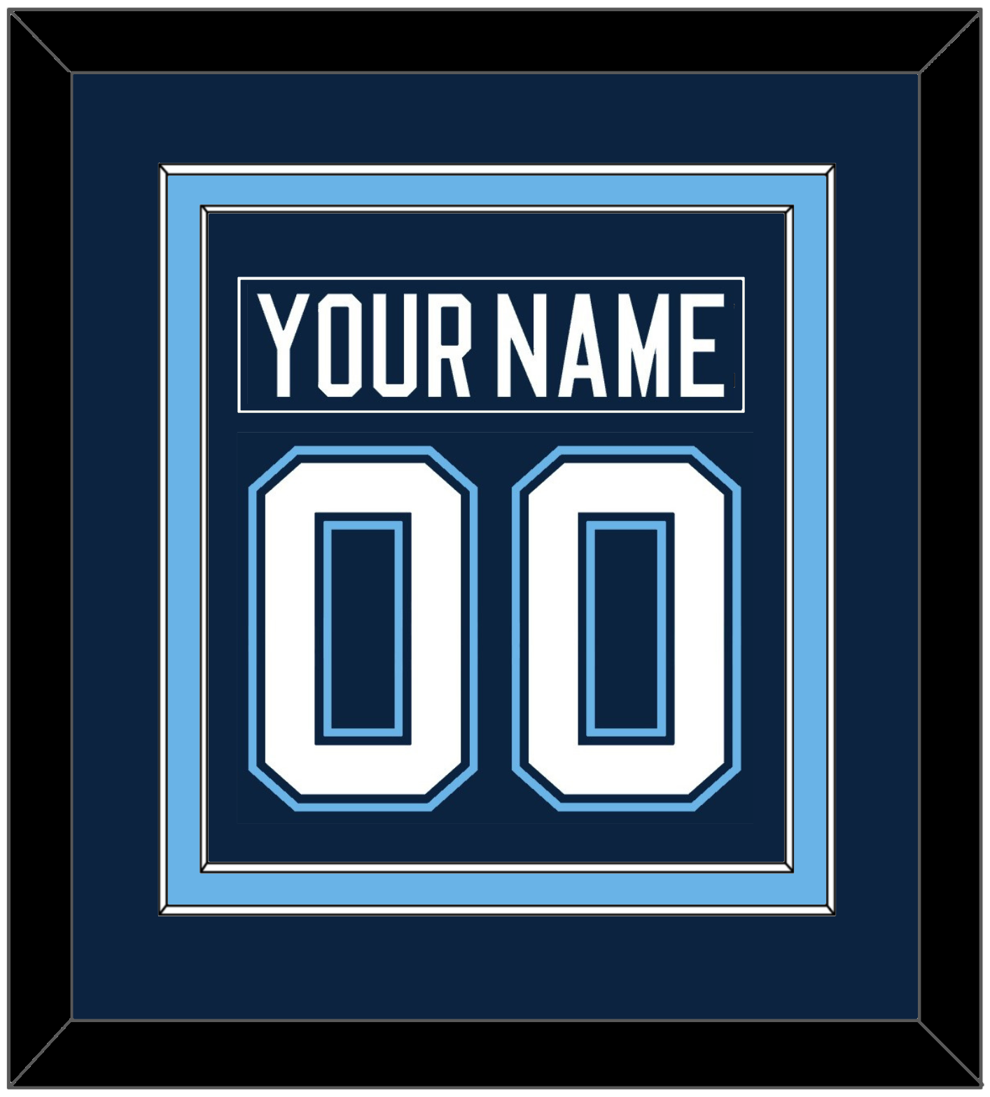 Maine Nameplate & Number (Back) Combined - Road Navy Blue (1994-2008) - Signature Tier 2
