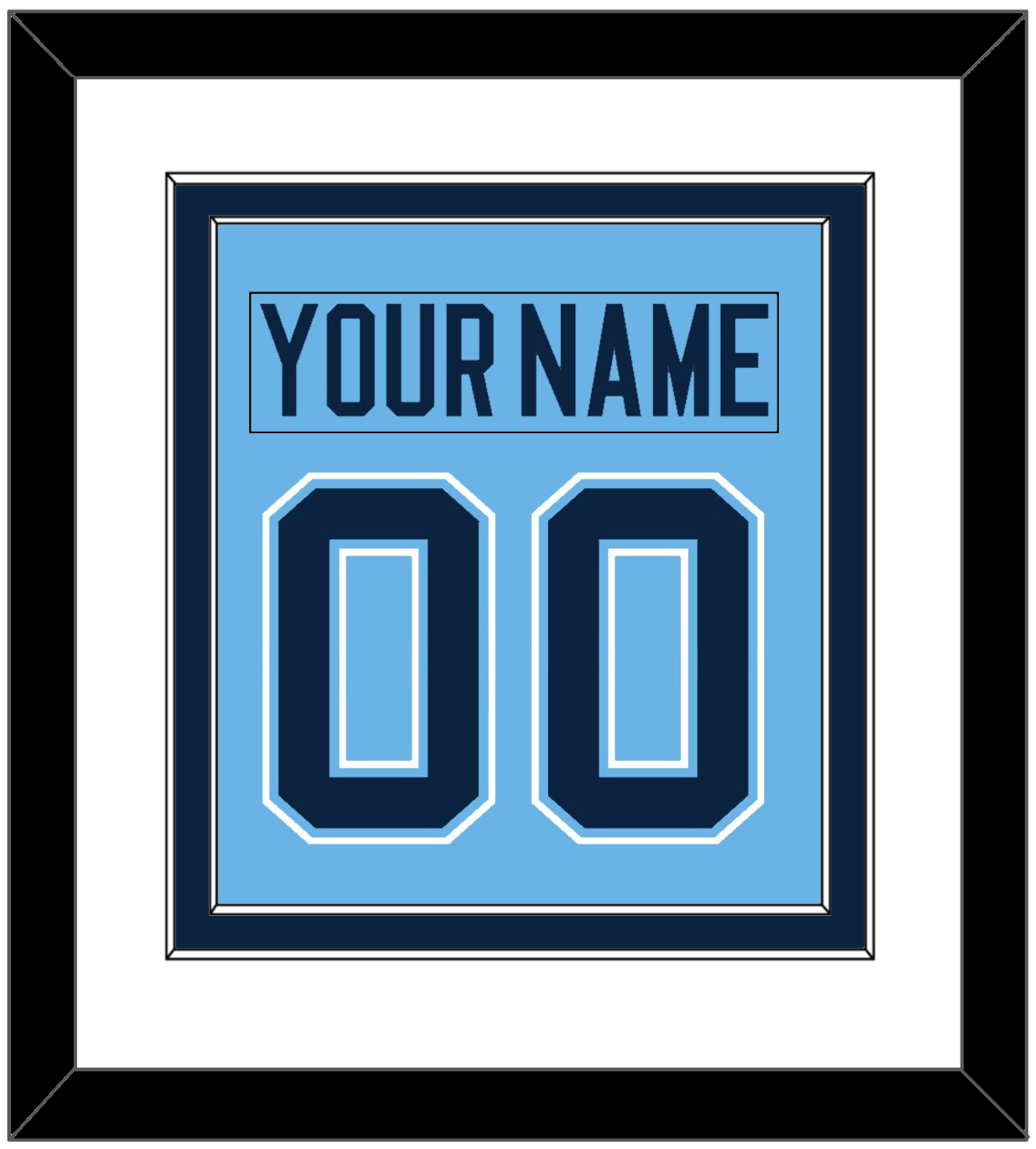 Maine Nameplate & Number (Back) Combined - Alternate Light Blue (2007-2008) - Signature Tier 1