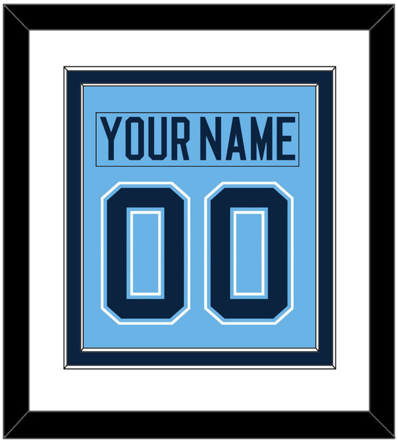 Maine Nameplate & Number (Back) Combined - Alternate Light Blue (2007-2008) - Double Mat 1