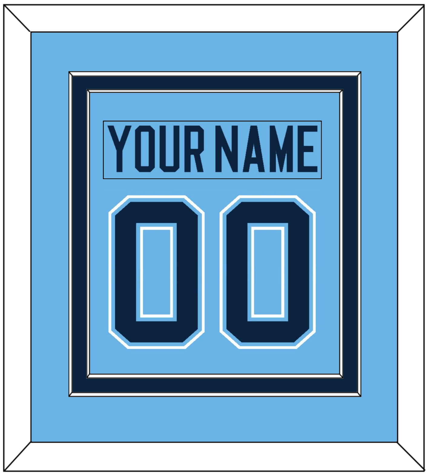 Maine Nameplate & Number (Back) Combined - Alternate Light Blue (2007-2008) - Signature Tier 2