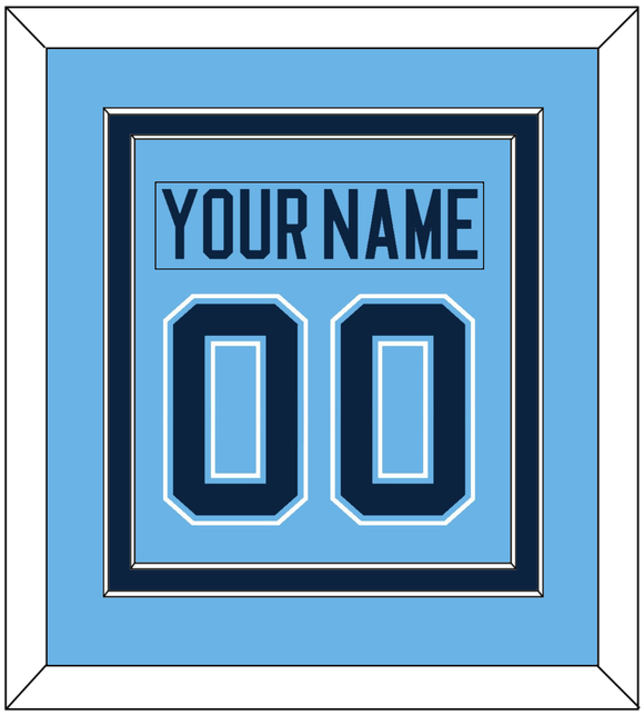 Maine Nameplate & Number (Back) Combined - Alternate Light Blue (2007-2008) - Double Mat 2