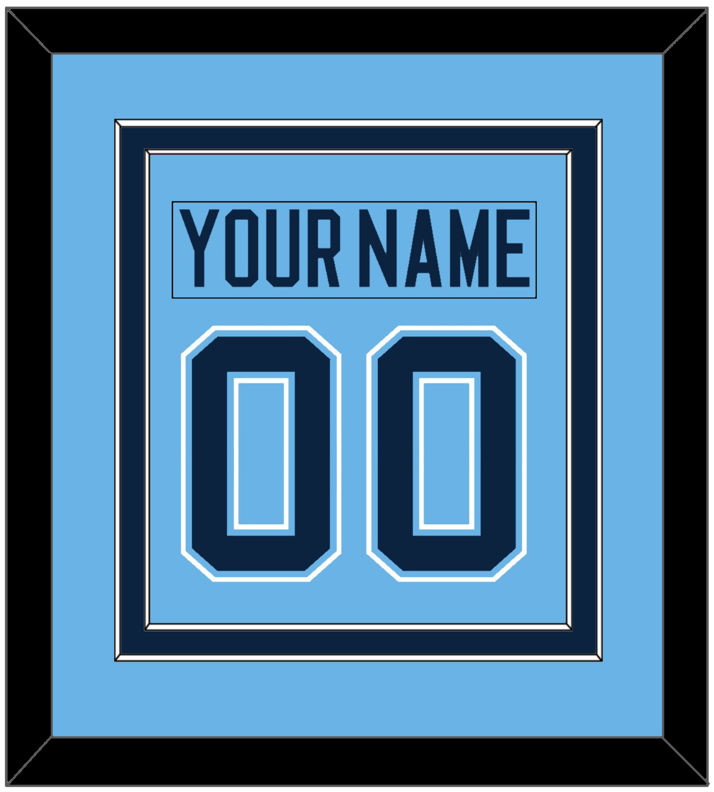 Maine Nameplate & Number (Back) Combined - Alternate Light Blue (2007-2008) - Signature Tier 2