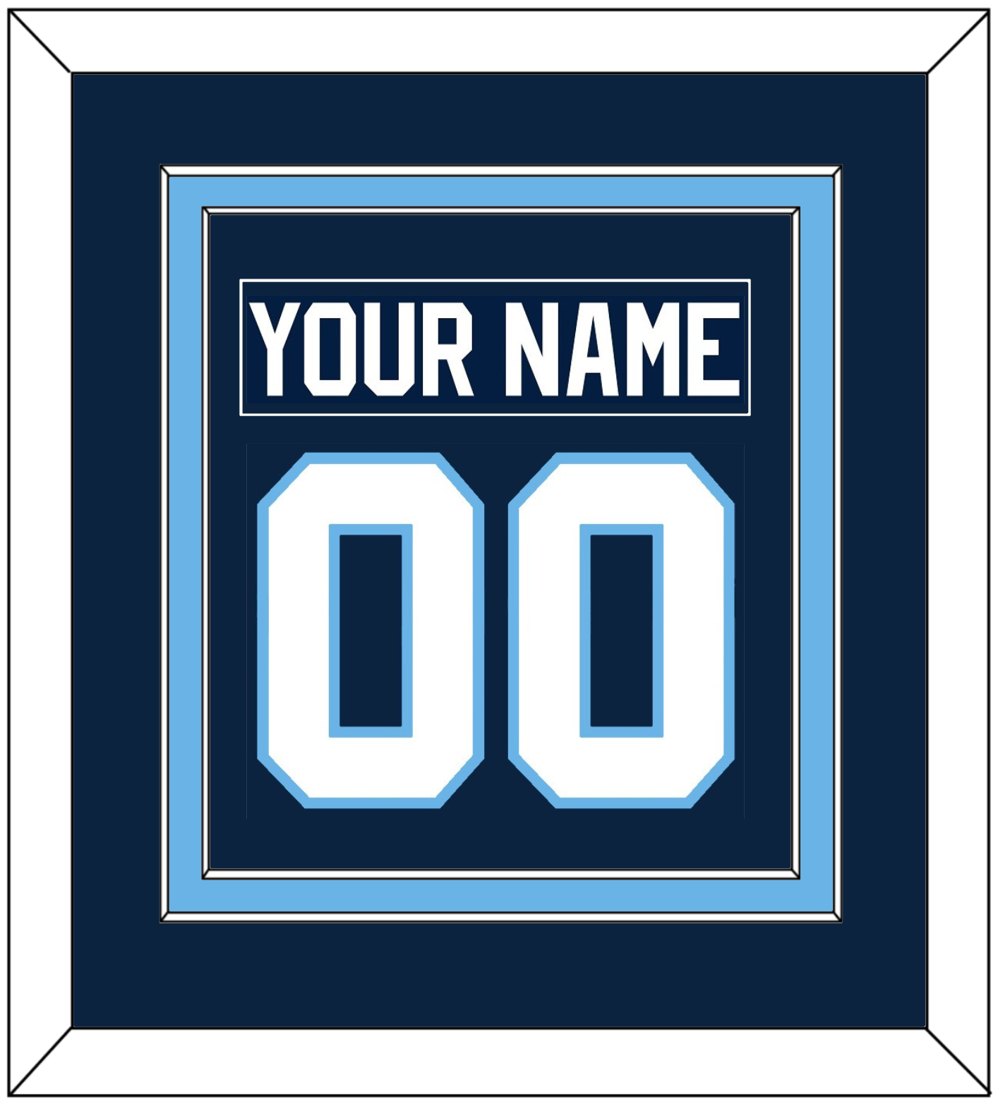 Maine Nameplate & Number (Back) Combined - Road Navy Blue (1993-1994) - Signature Tier 2