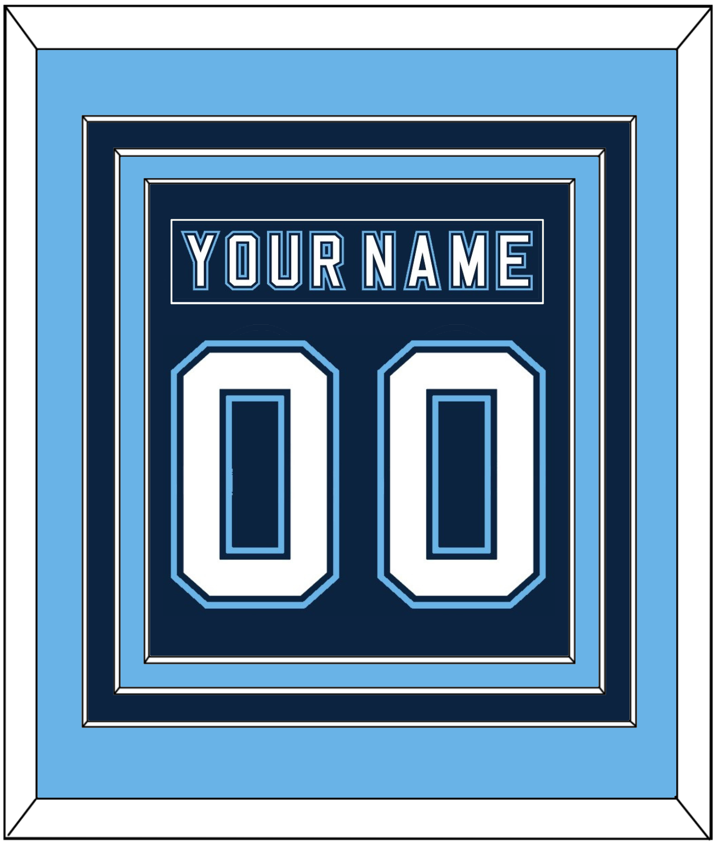 Maine Nameplate & Number (Back) Combined - Road Navy Blue - Premier Tier 3