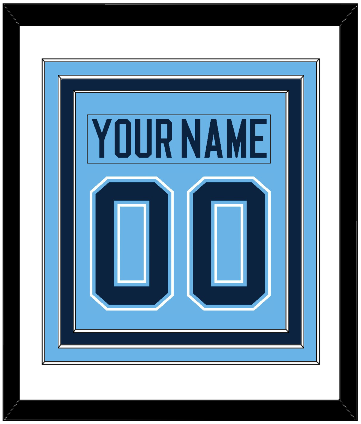 Maine Nameplate & Number (Back) Combined - Alternate Light Blue (2007-2008) - Premier Tier 1