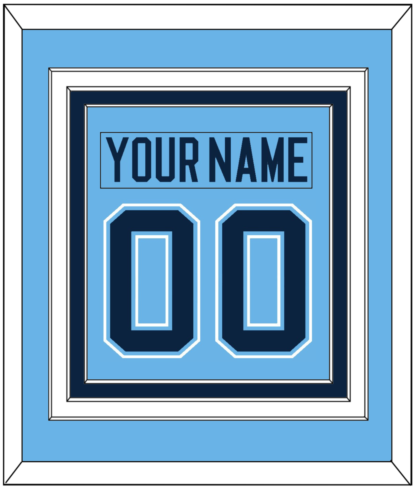 Maine Nameplate & Number (Back) Combined - Alternate Light Blue (2007-2008) - Premier Tier 2