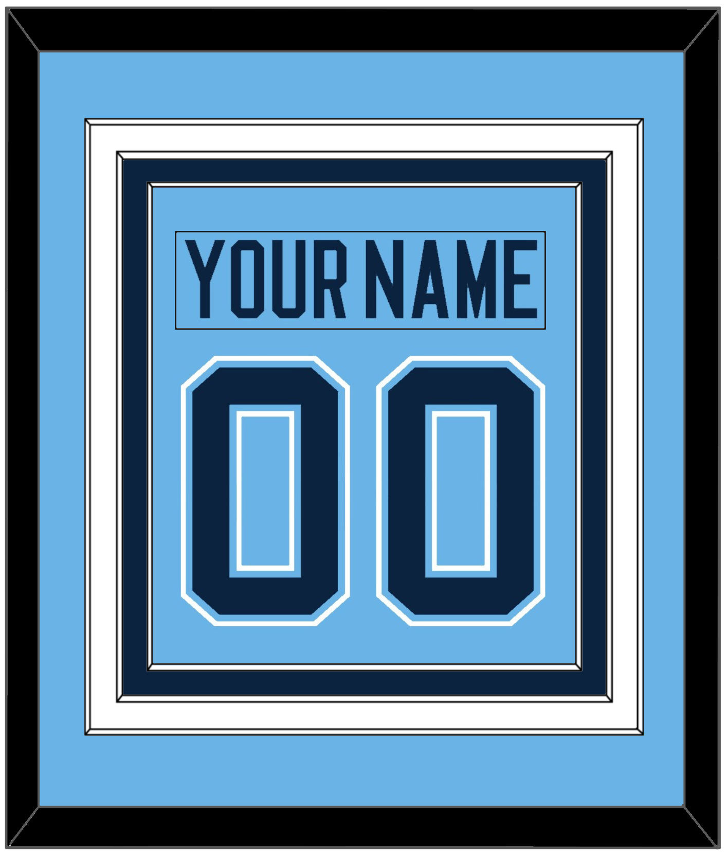 Maine Nameplate & Number (Back) Combined - Alternate Light Blue (2007-2008) - Premier Tier 2