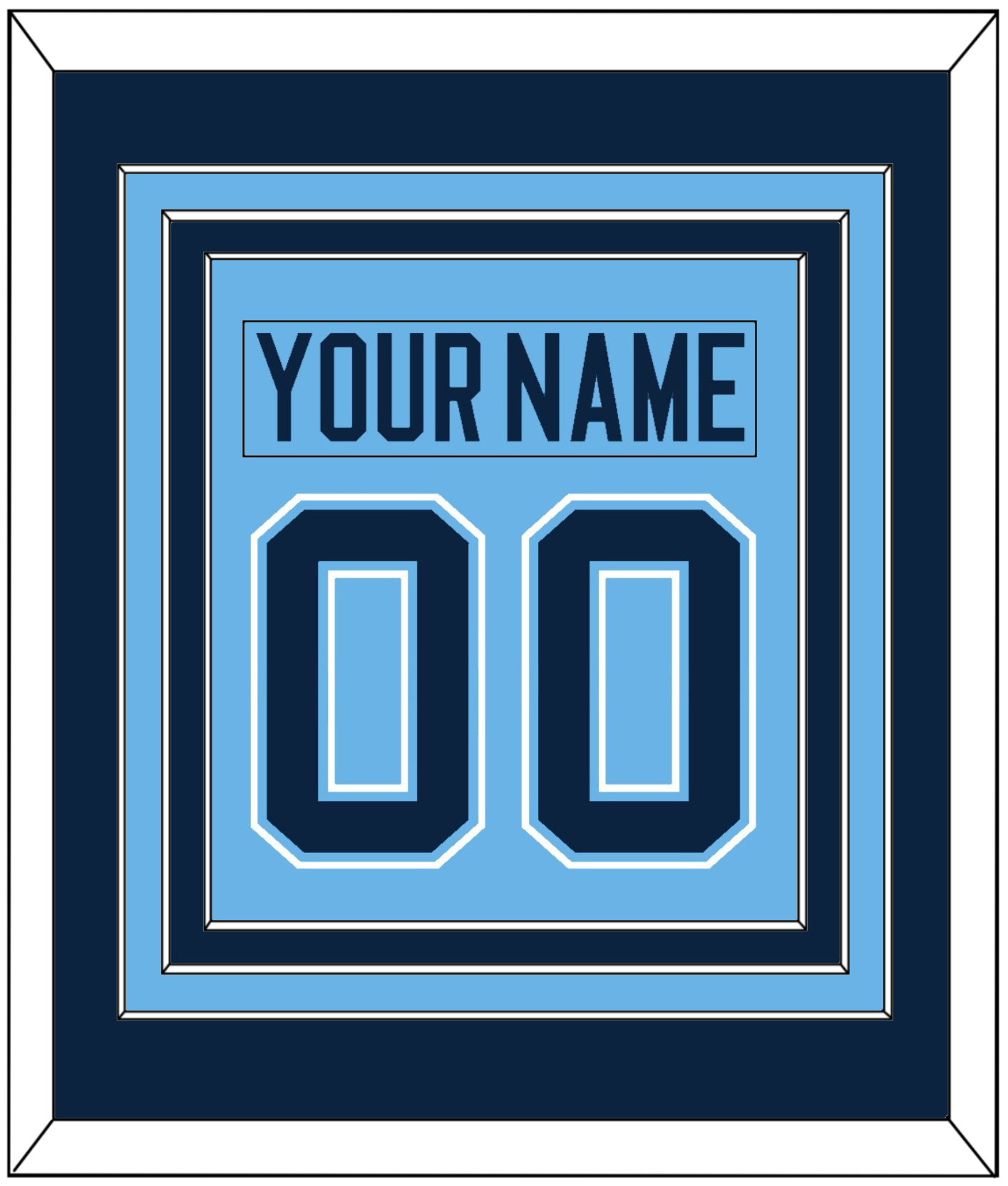 Maine Nameplate & Number (Back) Combined - Alternate Light Blue (2007-2008) - Premier Tier 3