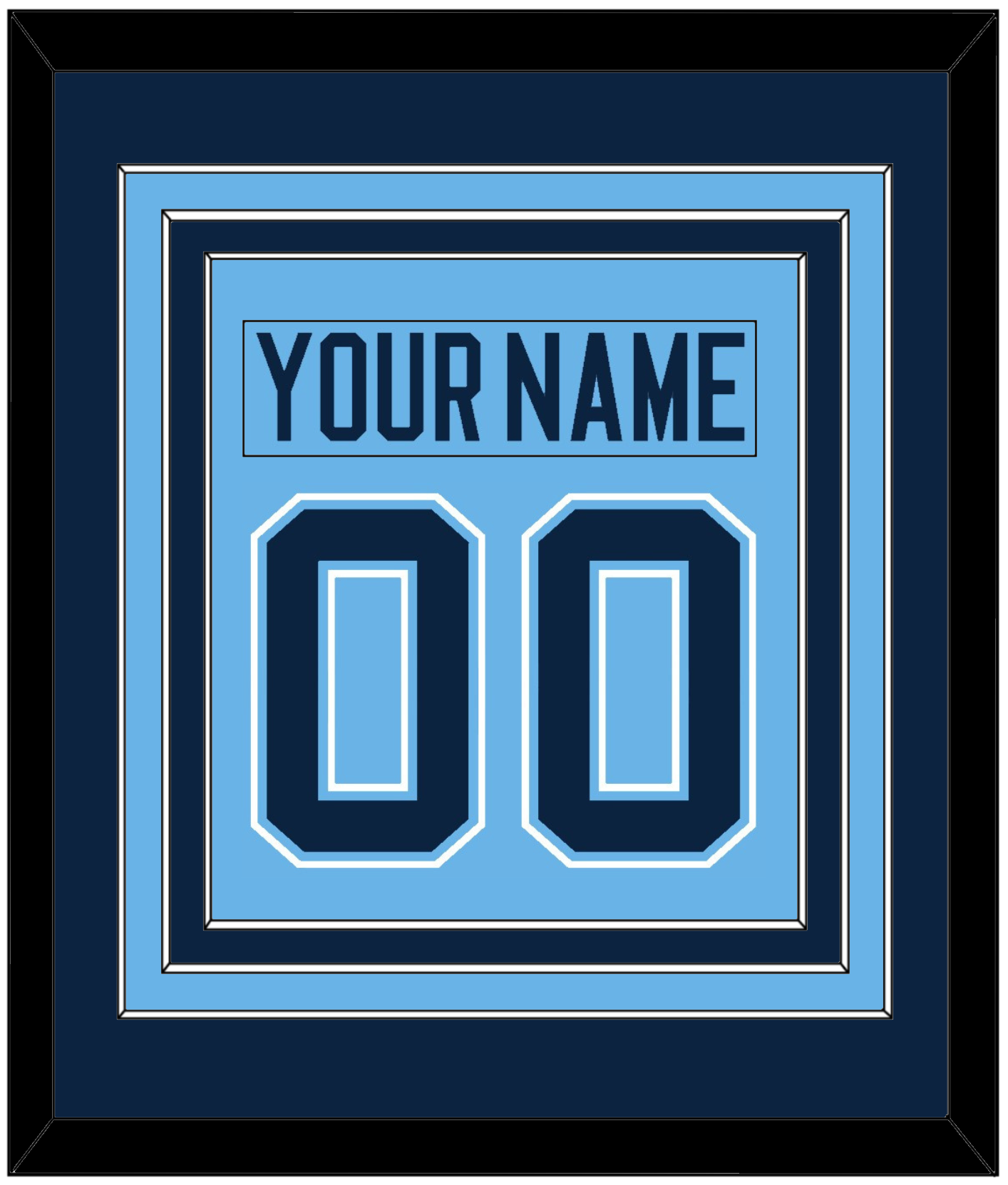 Maine Nameplate & Number (Back) Combined - Alternate Light Blue (2007-2008) - Premier Tier 3