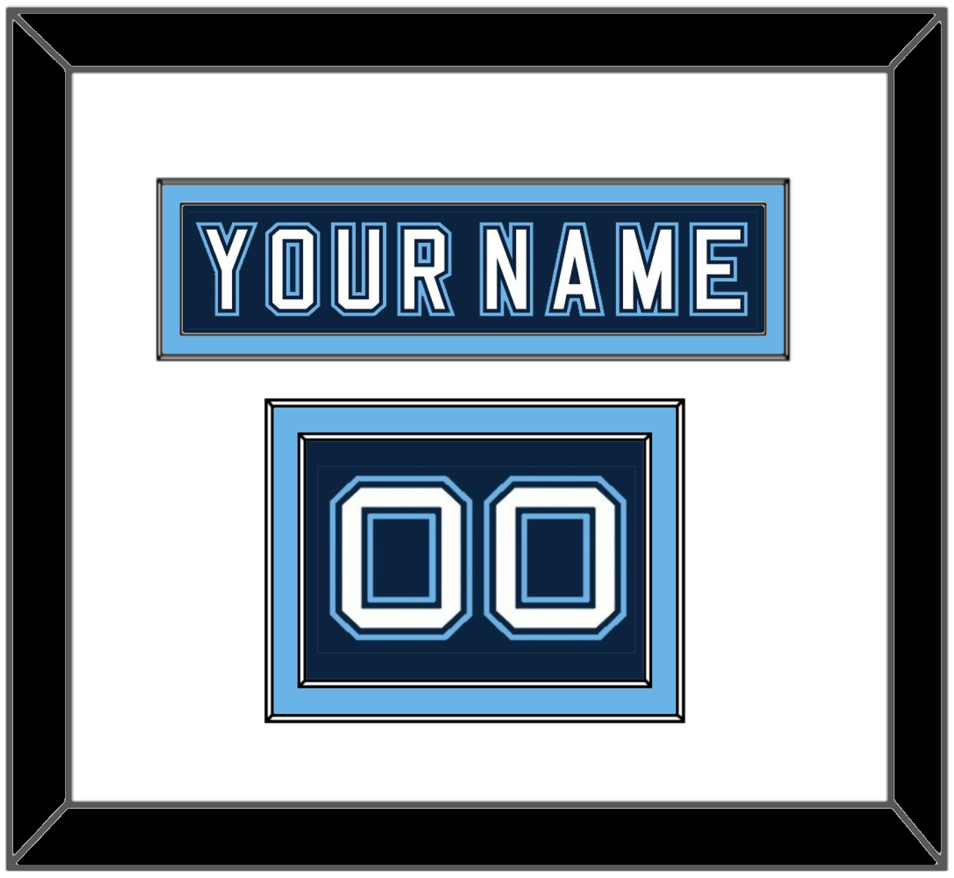 Maine Hockey Nameplate & Number (Shoulder) - Road Navy Blue - Signature Tier 1