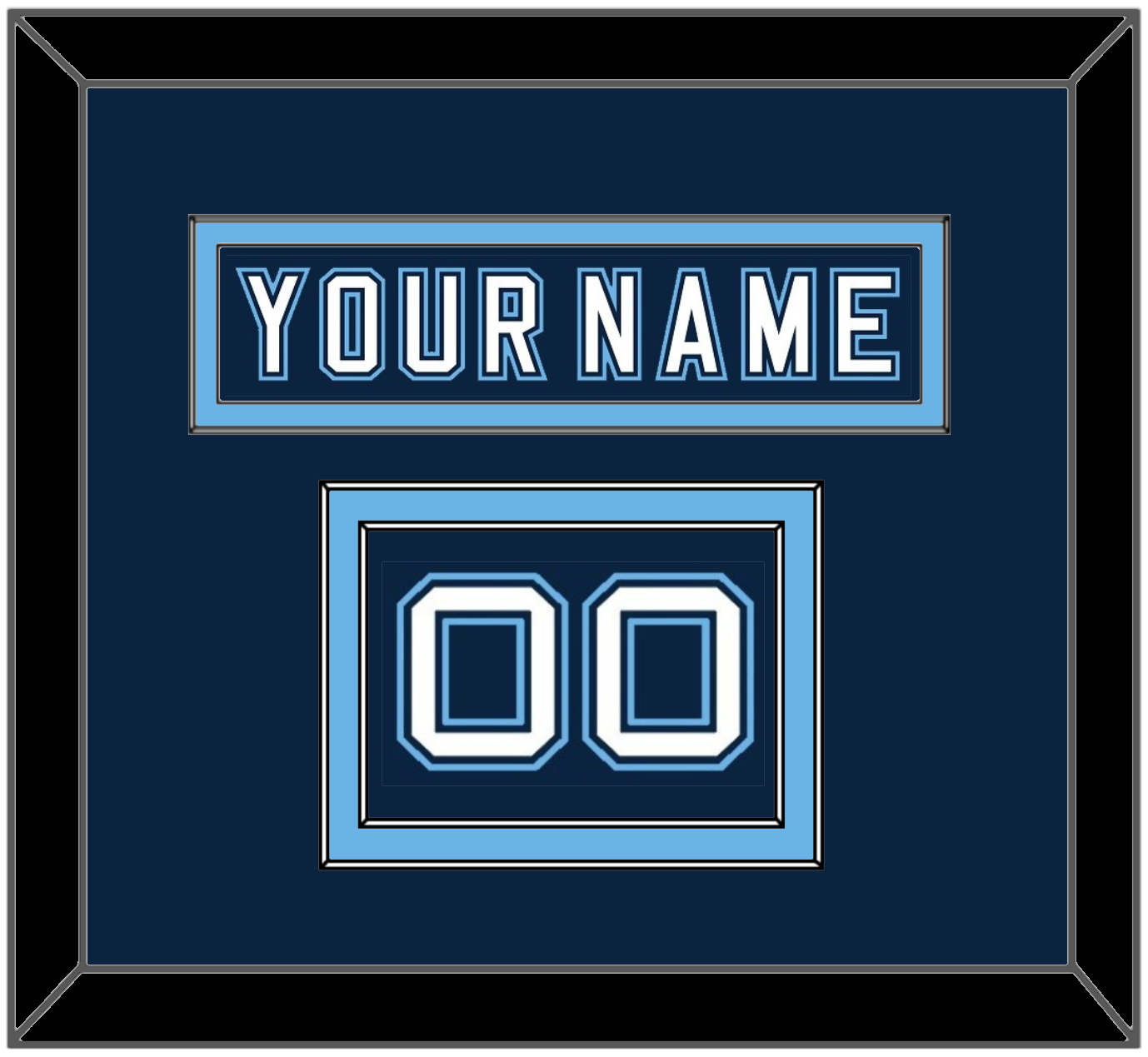 Maine Hockey Nameplate & Number (Shoulder) - Road Navy Blue - Signature Tier 2