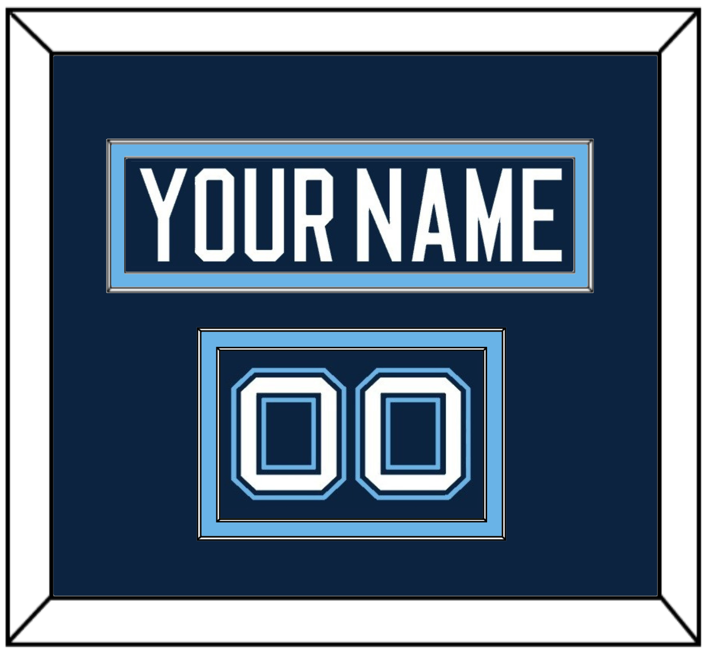 Maine Hockey Nameplate & Number (Shoulder) - Road Navy Blue (1994-2008) - Signature Tier 2