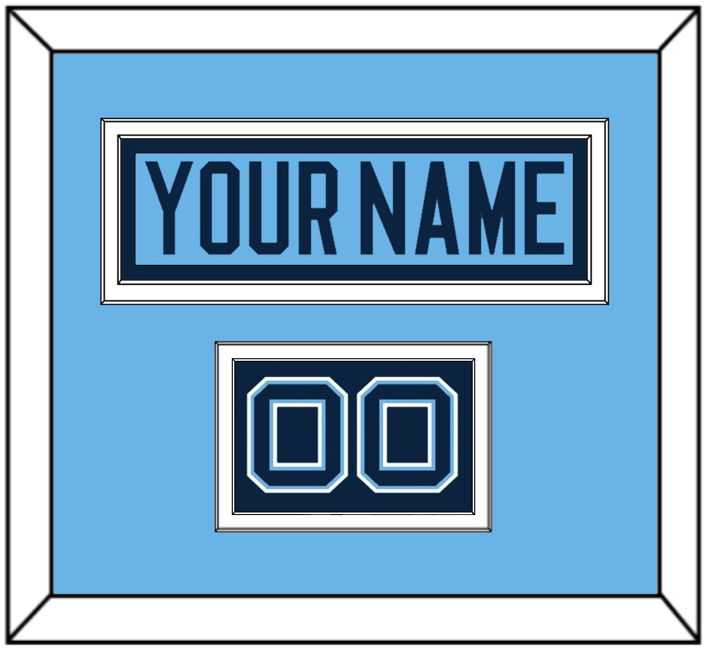 Maine Hockey Nameplate & Number (Shoulder) - Alternate Light Blue (2007-2008) - Signature Tier 2