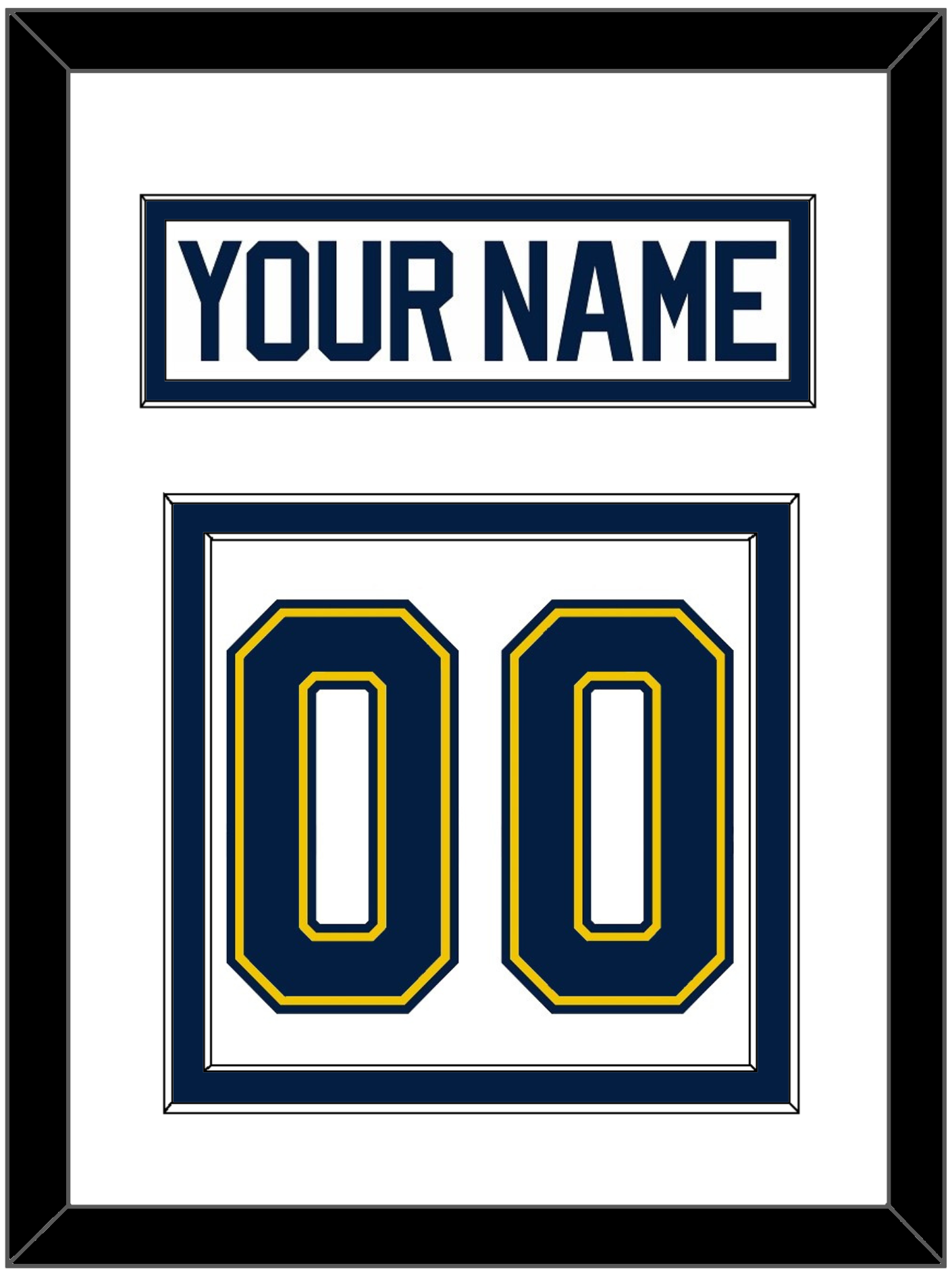 Michigan Hockey Nameplate & Number (Back) - Home White (2021-2023) - Signature Tier 1