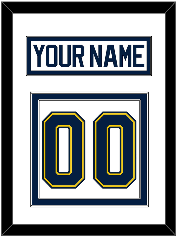 Michigan Nameplate & Number (Back) - Home White (2021-2023) - Double Mat 1