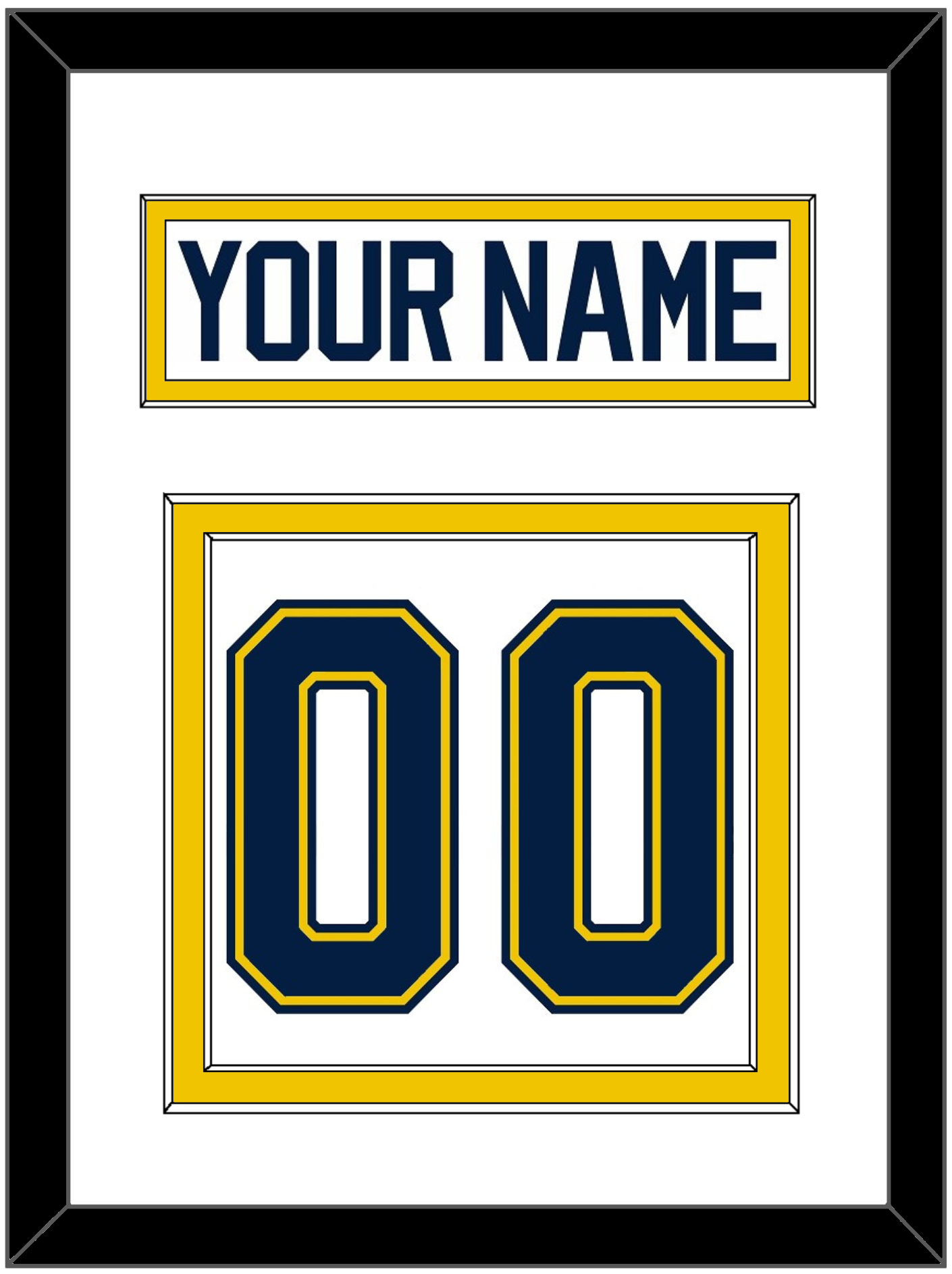 Michigan Hockey Nameplate & Number (Back) - Home White (2021-2023) - Signature Tier 2