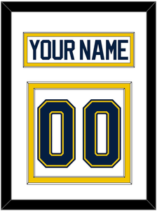 Michigan Nameplate & Number (Back) - Home White (2021-2023) - Double Mat 2