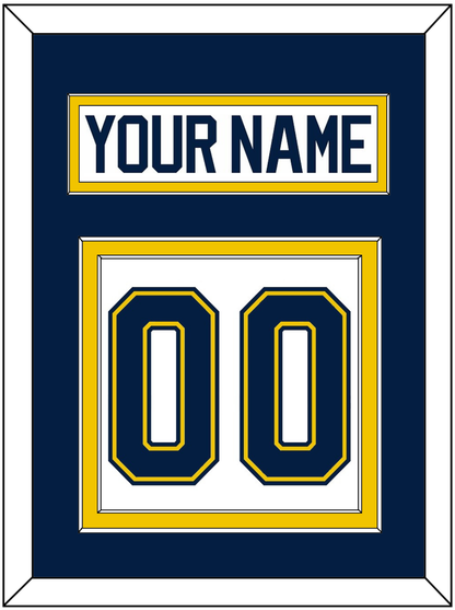 Michigan Hockey Nameplate & Number (Back) - Home White (2021-2023) - Signature Tier 3