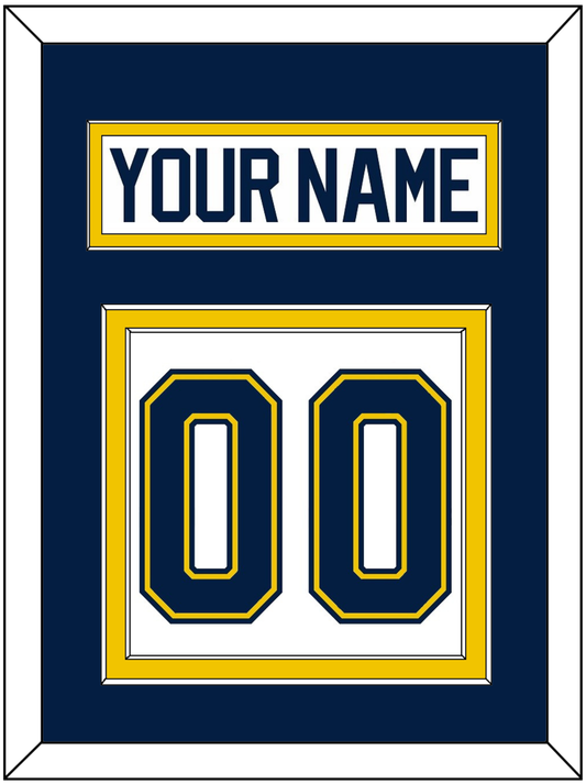Michigan Hockey Nameplate & Number (Back) - Home White (2021-2023) - Signature Tier 3