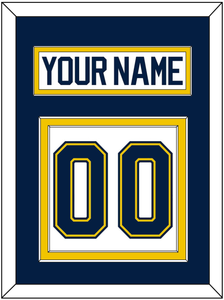 Michigan Nameplate & Number (Back) - Home White (2021-2023) - Double Mat 3