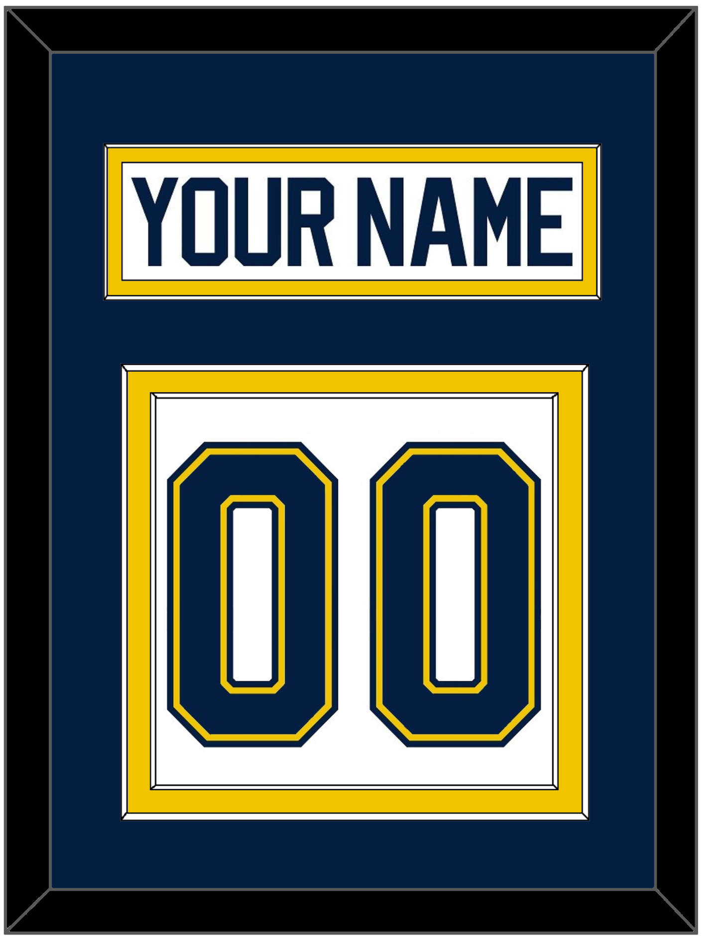 Michigan Hockey Nameplate & Number (Back) - Home White (2021-2023) - Signature Tier 3