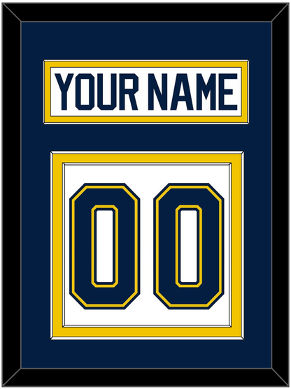 Michigan Hockey Nameplate & Number (Back) - Home White (2021-2023) - Signature Tier 3
