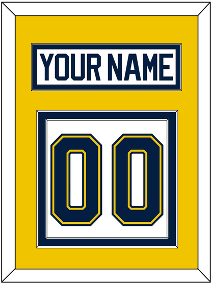 Michigan Hockey Nameplate & Number (Back) - Home White (2021-2023) - Signature Tier 4