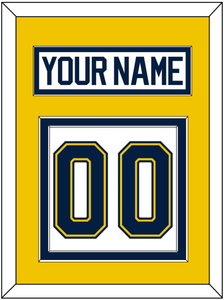 Michigan Nameplate & Number (Back) - Home White (2021-2023) - Double Mat 4