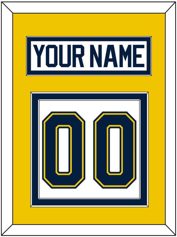 Michigan Nameplate & Number (Back) - Home White (2021-2023) - Double Mat 4