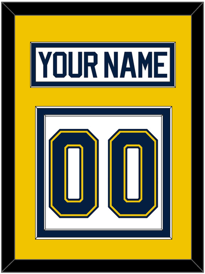 Michigan Hockey Nameplate & Number (Back) - Home White (2021-2023) - Signature Tier 4