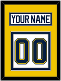 Michigan Nameplate & Number (Back) - Home White (2021-2023) - Double Mat 4