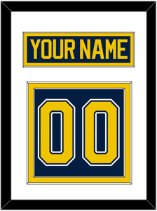 Michigan Nameplate & Number (Back) - Road Blue (2021-2023) - Double Mat 1